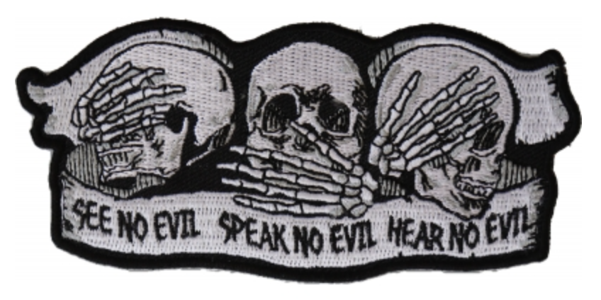 See No Evil Speak No Evil Hear No Evil Skull Patch